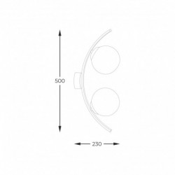 Applique murale ZUMA LINE HELIX noir / verre blanc – 2 sources E14 LED – 5015