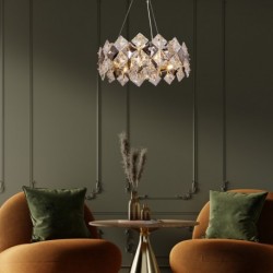 Suspension ZUMA LINE TIARA doré / transparent / fumé – 6 sources E14 – 9864-500