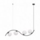 Suspension ZUMA LINE WAVE noir / verre blanc – 4 sources E14 LED – 5014