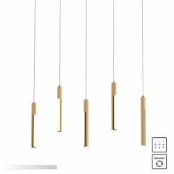 Suspension ZUMA LINE ELIOT bois clair / noir mat – LED intégrée – MD4768-5-3BMT