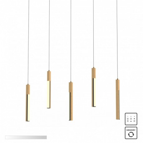 Suspension ZUMA LINE ELIOT bois clair / noir mat – LED intégrée – MD4768-5-3BMT