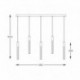 Suspension ZUMA LINE ELIOT bois clair / noir mat – LED intégrée – MD4768-5-3BMT