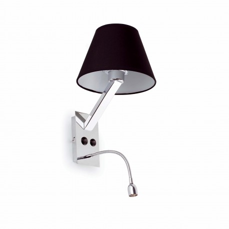 Faro Moma 2 led - réf. 68507 - applique murale moderne noir - vue 1
