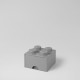 Brique Lego rangement empilable à tiroir 4 plots - réf.4005 - gris - vue de face
