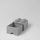 Brique Lego rangement empilable à tiroir 4 plots - réf.4005 - gris - ouvert