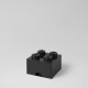 Brique Lego rangement empilable à tiroir 4 plots - réf.4005 - noir - fermé