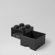 Brique Lego rangement empilable à tiroir 4 plots - réf.4005 - noir - 2 parties