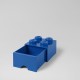 Brique Lego rangement empilable à tiroir 4 plots - réf.4005 - bleu - ouvert