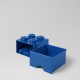 Brique Lego rangement empilable à tiroir 4 plots - réf.4005 - bleu - 2 parties
