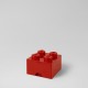 Brique Lego rangement empilable à tiroir 4 plots - réf.4005 - rouge - fermé
