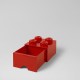 Brique Lego rangement empilable à tiroir 4 plots - réf.4005 - rouge - ouvert