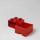 Brique Lego rangement empilable à tiroir 4 plots - réf.4005 - rouge - 2 parties