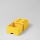 Brique Lego rangement empilable à tiroir 4 plots - réf.4005 - jaune - ouvert