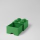 Brique Lego rangement empilable à tiroir 4 plots - réf.4005 - vert - ouvert