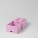 Brique Lego rangement empilable à tiroir 4 plots - réf.4005 - rose - ouvert