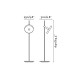 Accessoire lampadaire noir pour Lampe FARO WHIZZ - 20164 - dimensions