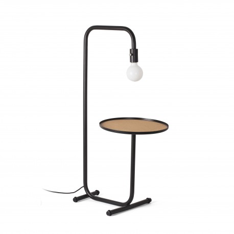 Lampadaire noir FARO GUEST 01046 - plateau brun