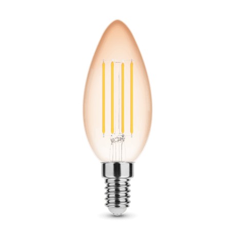 Ampoule LED Filament ambre Candle C35 4W E14 320° 1800K (360 lumens)