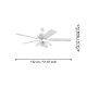 Ventilateur de plafond avec lumière Eglo Las Palmas blanc 35076