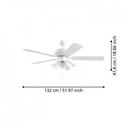 Ventilateur de plafond avec lumière Eglo Las Palmas blanc