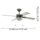 Ventilateur de plafond avec lumière Eglo Gelsina 35041