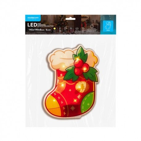 Décoration LED de Noël chaussette Modee C4000 – 6 LED blanc chaud
