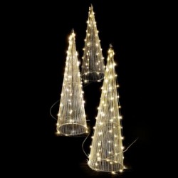 Décoration LED de Noël trois sapins coniques Modee C5004 – 200 LED blanc chaud