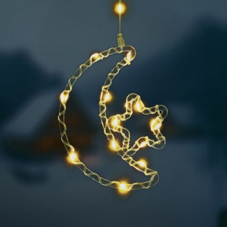 Décoration LED de Noël lune et étoile Modee C4011 – 15 LED blanc chaud
