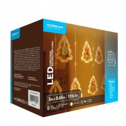 Décoration lumineuse de Noël LED pour fenêtre avec adaptateur C3004 (110LED/3m) Blanc chaud – ML-C3004 Modee