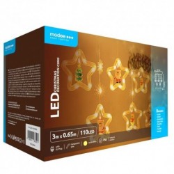 Décoration lumineuse de Noël LED pour fenêtre avec adaptateur C3005 (110LED/3m) Blanc chaud – ML-C3005 Modee