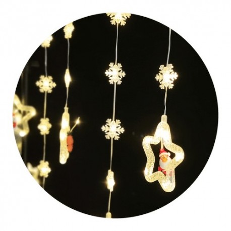 Décoration lumineuse de Noël LED pour fenêtre avec adaptateur C3005 (110LED/3m) Blanc chaud – ML-C3005 Modee