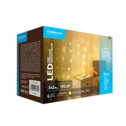 Décoration lumineuse de Noël LED pour fenêtre avec adaptateur CR3002 (192LED/3m x 2m) Blanc chaud – ML-C3002 Modee