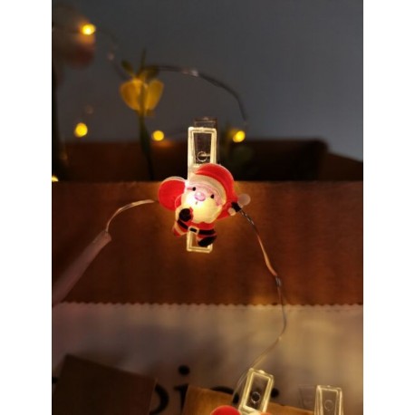 Guirlande lumineuse LED à piles avec Pince C3013 (10LED/120cm/10cm) Blanc chaud – ML-C3013 Modee