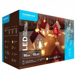 Guirlande lumineuse LED à piles C3010 (10LED/120cm/10cm) Blanc chaud – ML-C3010 Modee