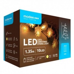 Guirlande lumineuse LED à piles C3012 (10LED/165cm/15cm) Blanc chaud – ML-C3012 Modee