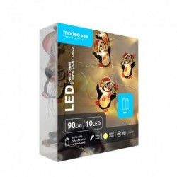 Guirlande lumineuse LED à piles C3022 (10LED/120cm/10cm) Blanc chaud – ML-C3022 Modee