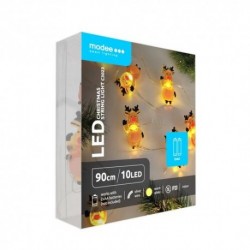Guirlande lumineuse LED à piles C3023 (10LED/120cm/10cm) Blanc chaud – ML-C3023 Modee