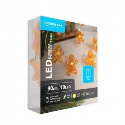 Guirlande lumineuse LED à piles C3024 (10LED/120cm/10cm) Blanc chaud – ML-C3024 Modee
