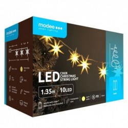 Guirlande lumineuse LED à piles C3028 (10LED/165cm/15cm) Blanc chaud – ML-C3028 Modee