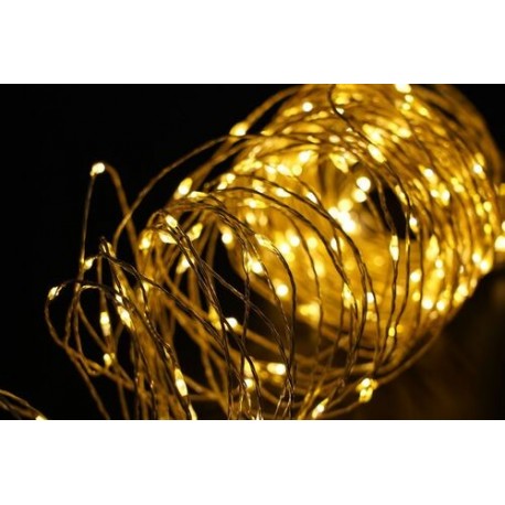 Guirlande lumineuse LED à piles Cuivre (100LED/10m/10cm) Blanc chaud – ML-C2012 Modee