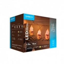 Guirlande lumineuse LED à piles Cuivre (10LED/1,35m/15cm) Blanc chaud – ML-C1012 Modee