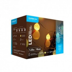 Guirlande lumineuse LED à piles Cuivre (10LED/1,35m/15cm) Blanc chaud – ML-C1015 Modee