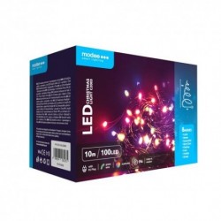 Guirlande lumineuse LED Plastique avec adaptateur (100LED/10m/10cm) multicoloree – ML-C2003 Modee