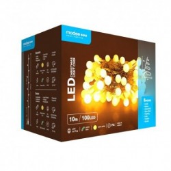 Guirlande lumineuse LED Plastique avec adaptateur Berry (100LED/10m/10cm) 2700K Blanc chaud – ML-C2009 Modee