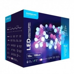 Guirlande lumineuse LED Plastique avec adaptateur Berry (100LED/10m/10cm) rose/Blanc froid – ML-C2021 Modee