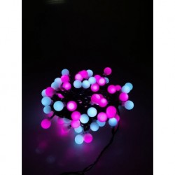Guirlande lumineuse LED Plastique avec adaptateur Berry (100LED/10m/10cm) rose/Blanc froid – ML-C2021 Modee