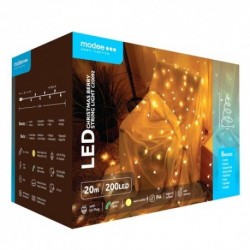 Guirlande lumineuse LED Plastique avec adaptateur Berry (200LED/20m/10cm) Blanc chaud – ML-C20092 Modee