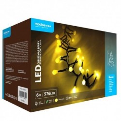 Guirlande lumineuse LED Plastique avec adaptateur C2015 (576LED/6m) Blanc chaud – ML-C2015 Modee