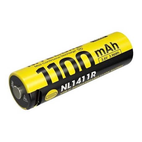 Nitecore Accessoires Pile rechargeable 14500 NL1411R USB-C 1100mAh 3,6V B1