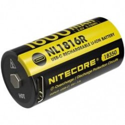 NITECORE Accessoires Pile rechargeable 18350 NL1816R USB-C 1600mAh 3.6V B1